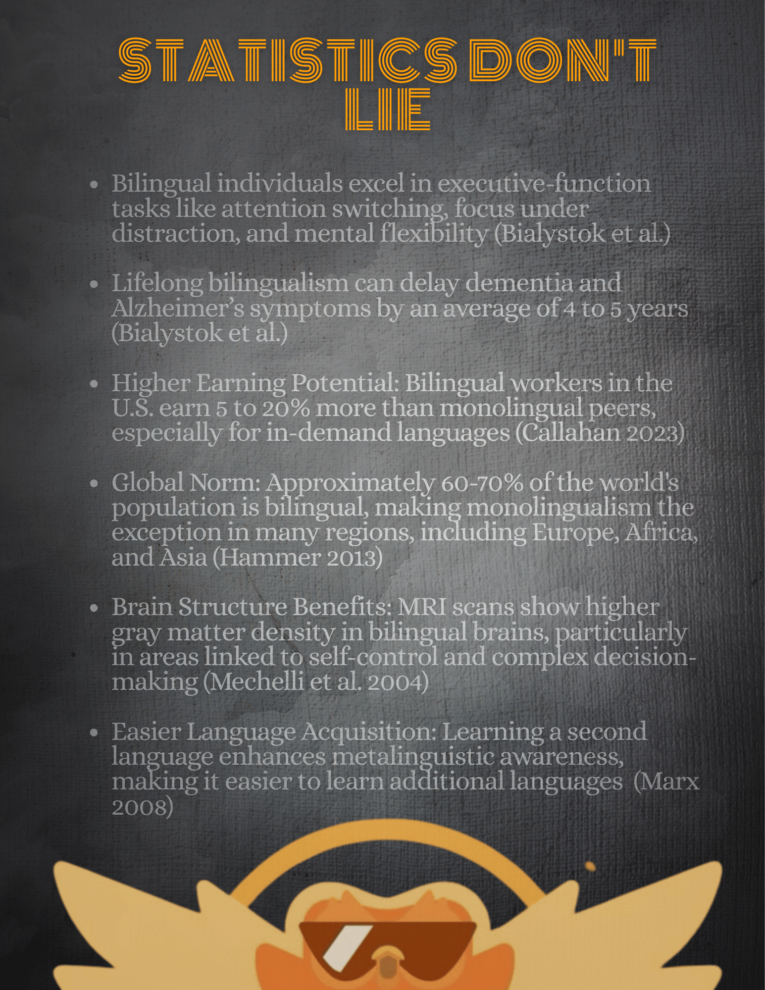 Duolingo Statistics graphic by Kendall Mears